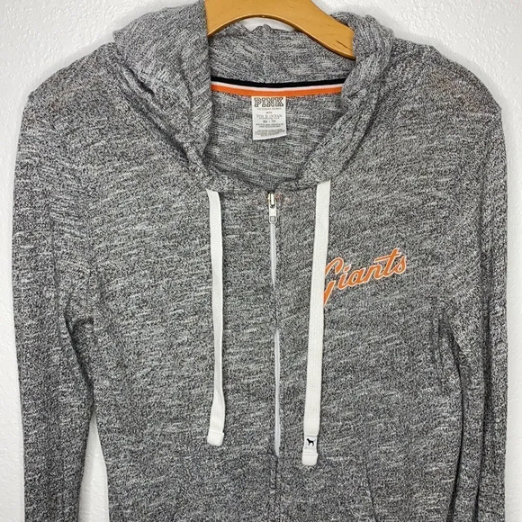 PINK Victoria’s Secret Giants Grey Zip Up Hoodie XS - Picture 2 of 9